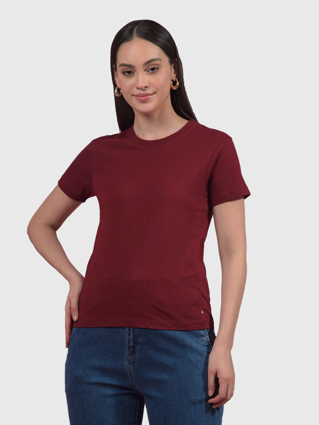 Numero Uno Women Solid Maroon T-Shirt